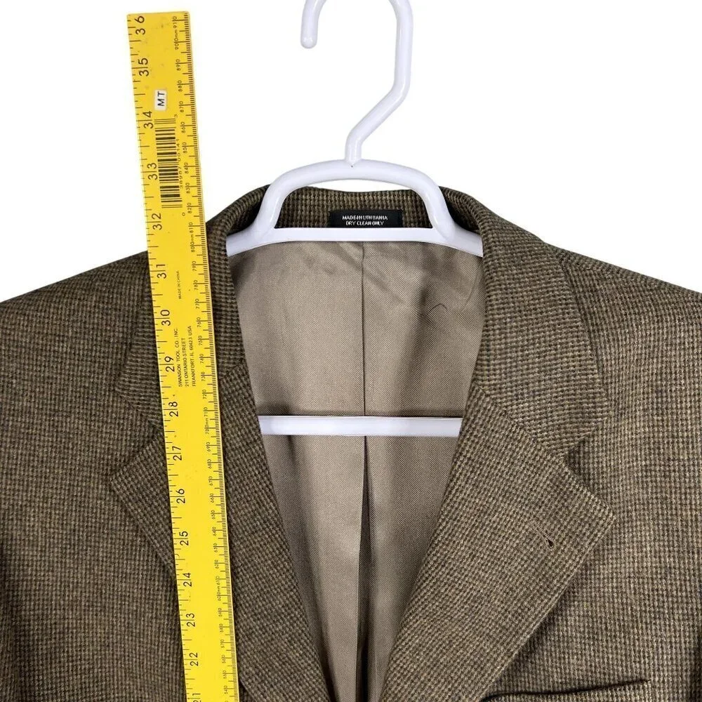 John Ashford Mens 41R Brown Soft Wool Camelhair Blend Tweed Sport Coat Old Money